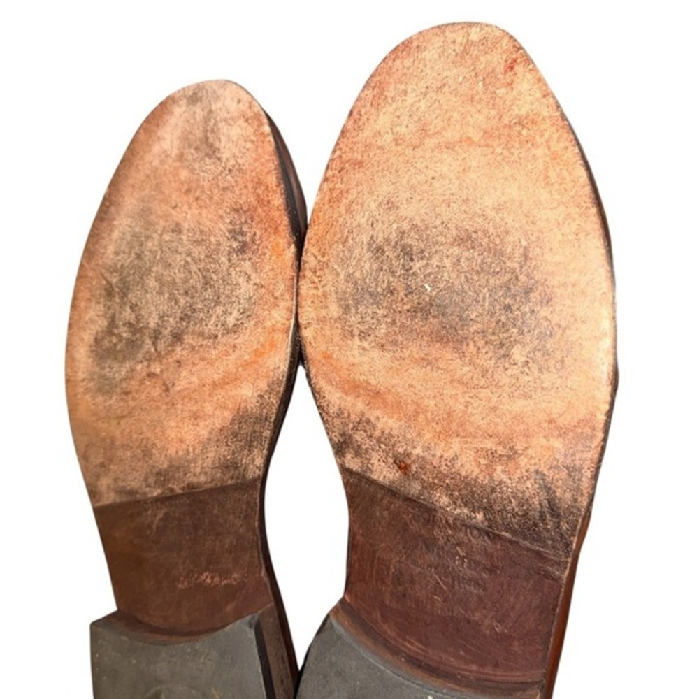 Johnston & Murphy Loafers Mens 8.5W Pre-Owned Brown Tassel Braided Leather Italy - Picture 15 of 16